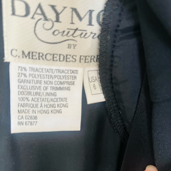 Black size 6 suit dress with slit by Damon Couture - Picture 4 of 7